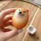 Shiba Inu PVC Desk Decor Realistic Egg Shaped Dog Sculpture for Home Office