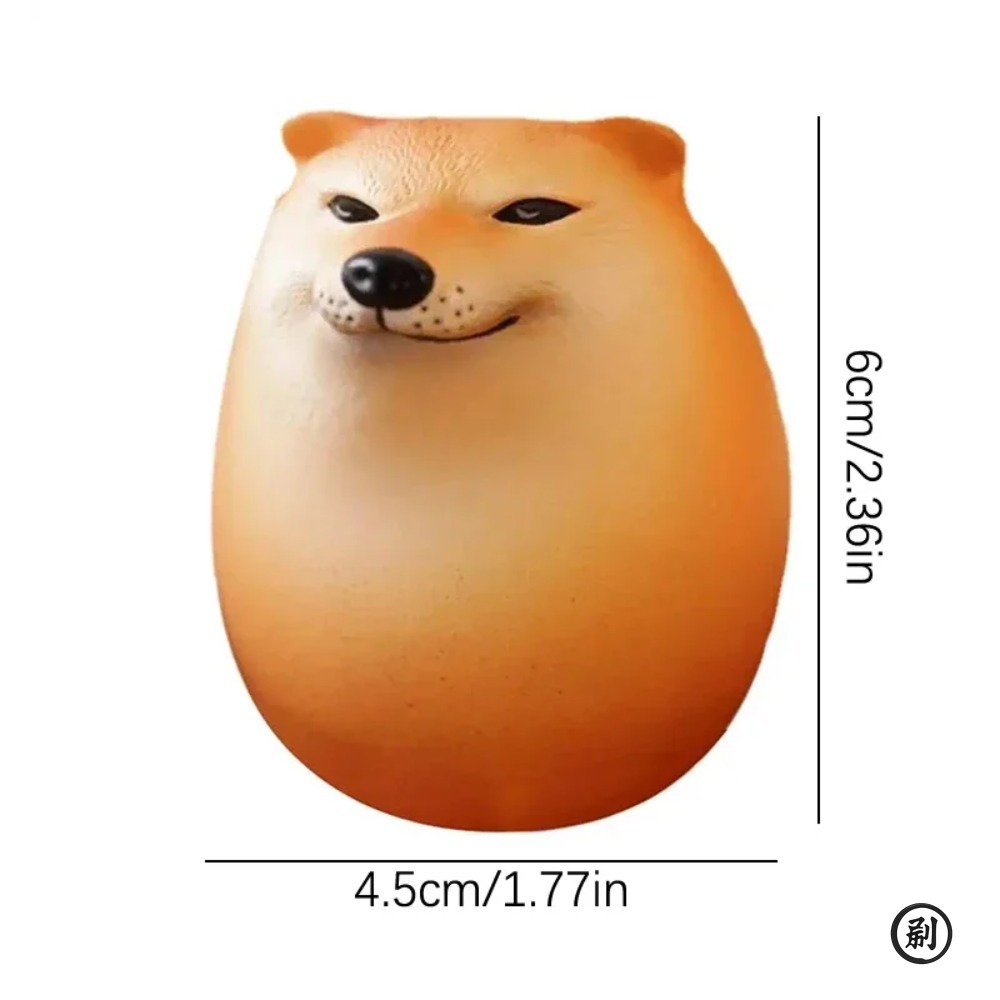 Shiba Inu PVC Desk Decor Realistic Egg Shaped Dog Sculpture for Home Office