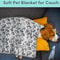 Fluffy Cartoon Pattern Pet Blanket Soft, Warm Mat for Cats and Dogs