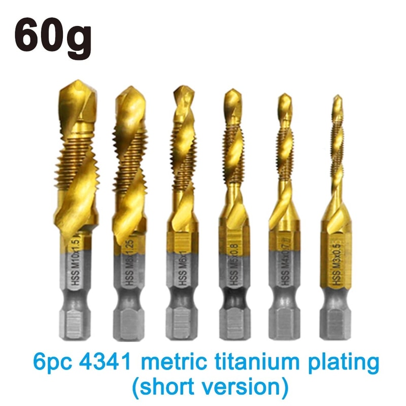 High-Speed Steel Titanium-Plated Tap and Drill Set Integrated Machine Tap for Precision Chamfering and Drilling
