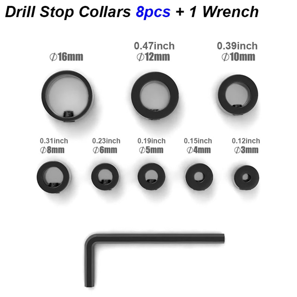 Adjustable Drill Stopper Collar Set For Precision Depth Control Woodworking Tool With Limit Positio 7
