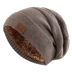 unisex fur-lined winter beanie hat warm and stylish knitted cap for men and women