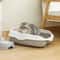 Spatter-proof Semi-Enclosed Litter Box for Cats Large Easy to Clean Toilet for Kittens and Adults