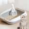 Spatter-proof Semi-Enclosed Litter Box for Cats Large Easy to Clean Toilet for Kittens and Adults