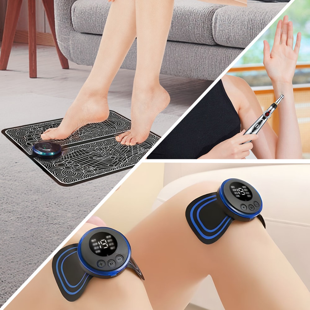 Smart Pulse EMS Therapy Foot Pad Full Body Massager Neck Back Care Device 1