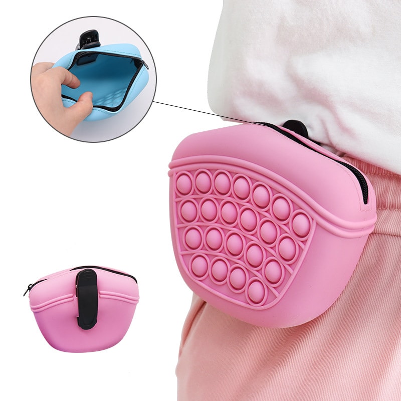 Portable Dog Training Bag Silicone Waist Pack for Snacks Food Storage