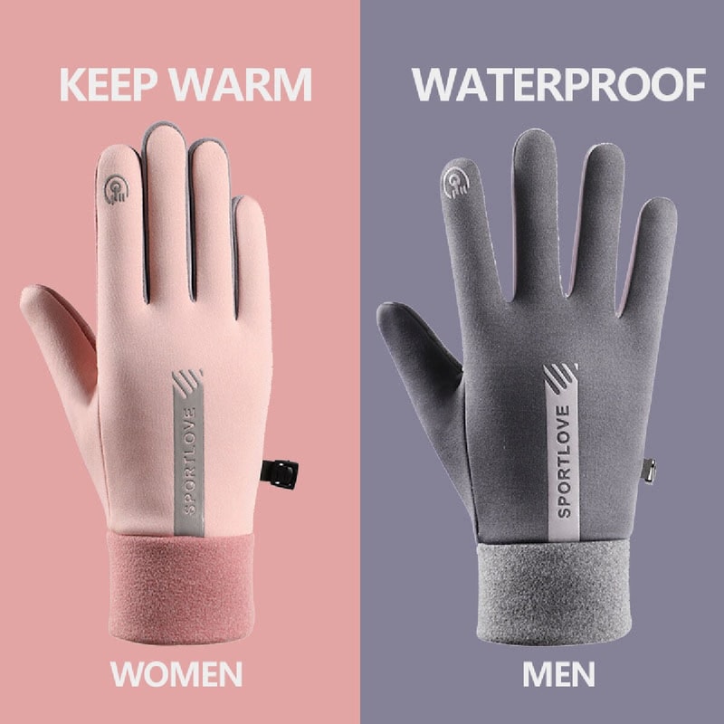 Winter Gloves for Women Thermal Fleece, Waterproof, Cold-Resistant Cycling and Skiing Mittens
