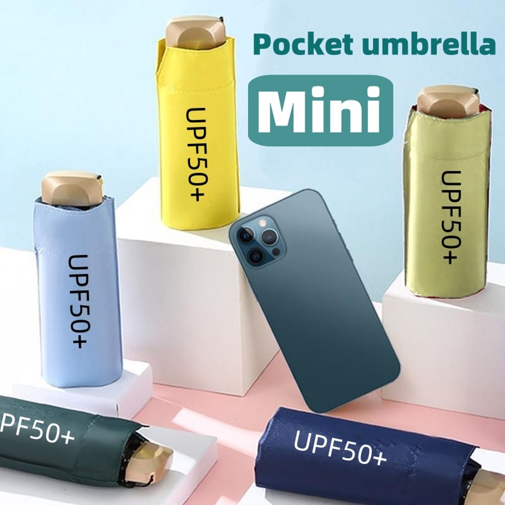 Mini Pocket Umbrella Small Sun Rain Umbrellas Vinyl Folding Umbrella UV Ultraviolet Protection Sun 1