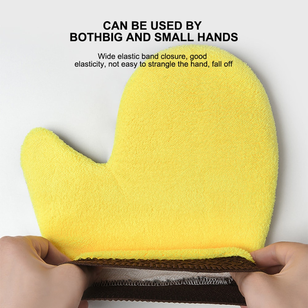 Double-Faced Coral Fleece Car Wash Glove Auto Cleaning Mitt for Window, Door Glass Paint Care