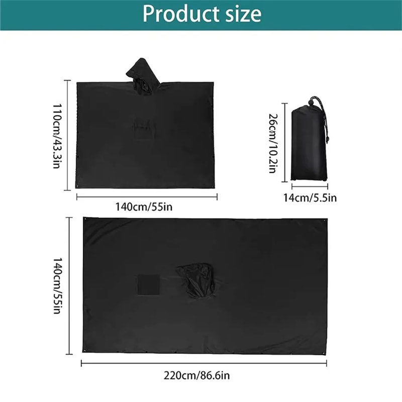 Waterproof Outdoor Military Poncho Raincoat With Hood For Motorcycle Hiking And Camping 5