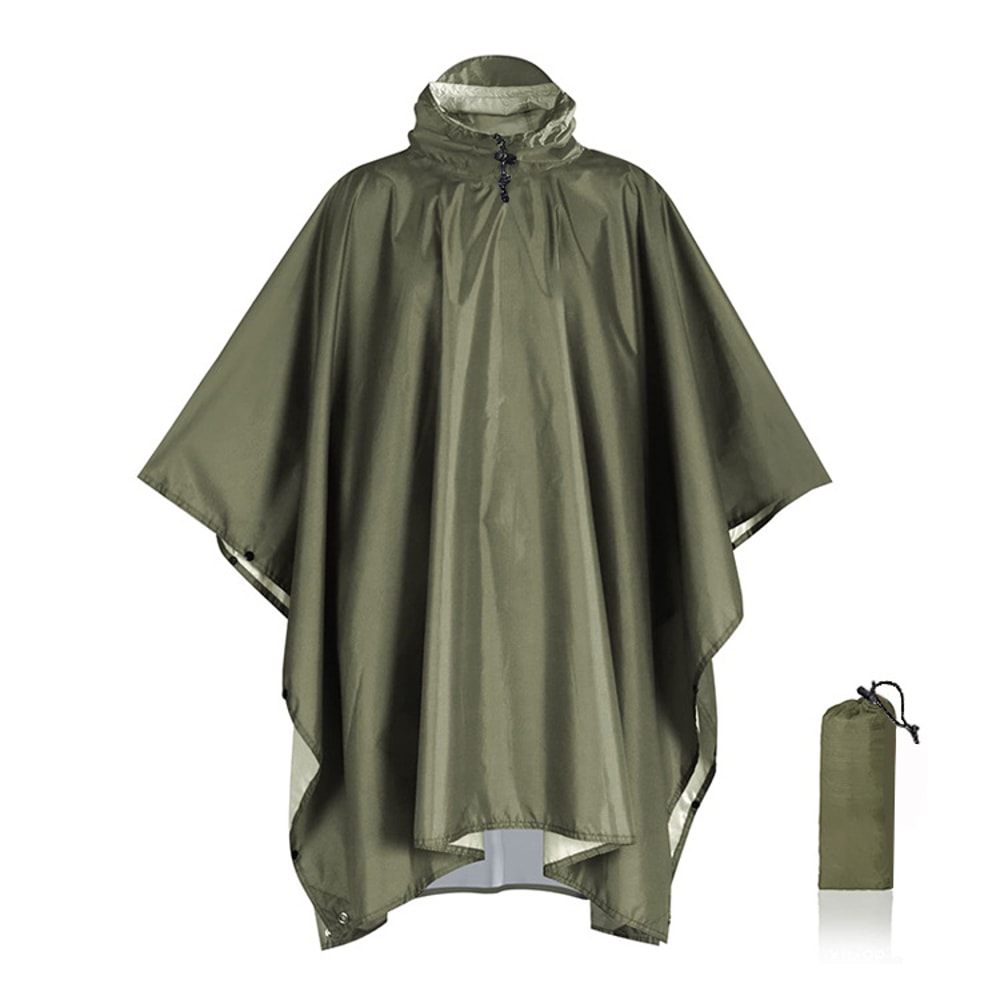 Waterproof Outdoor Military Poncho Raincoat With Hood For Motorcycle Hiking And Camping 9
