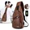 UrbanCharge Mens Chest Bag USB Charging Crossbody Sling Bag in PU Leather