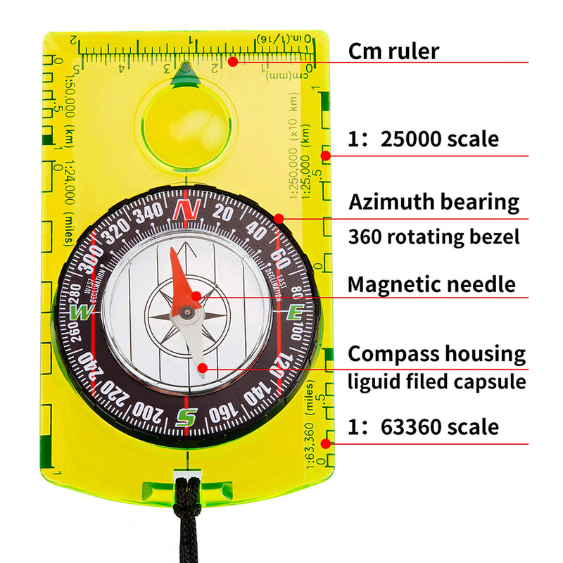 Waterproof Hiking Compass for Camping Navigation Durable Map Reading Tool for Outdoor Adventures