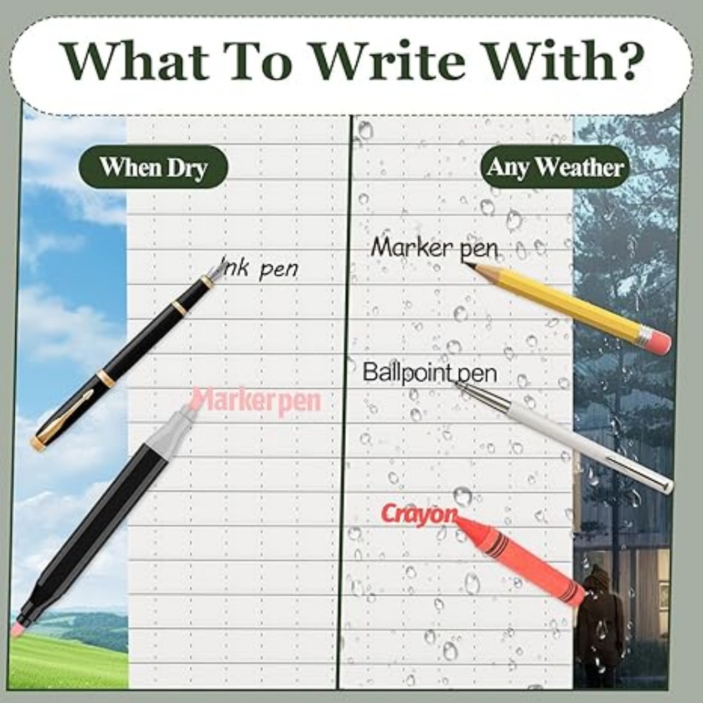 Tactical Waterproof Notebook Mini Pocket All Weather Field Notepad Rainproof Outdoor Writing Pad