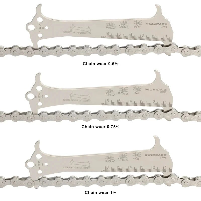 Precision Bicycle Chain Wear Gauge Stainless Steel Bike Chain Checker 5