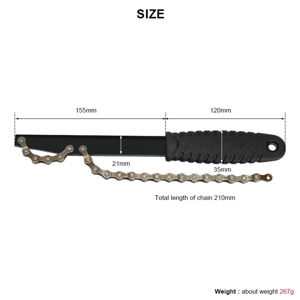 Heavy Duty Bike Cassette Removal Tool Kit With Chain Whip Flywheel Wrench 4