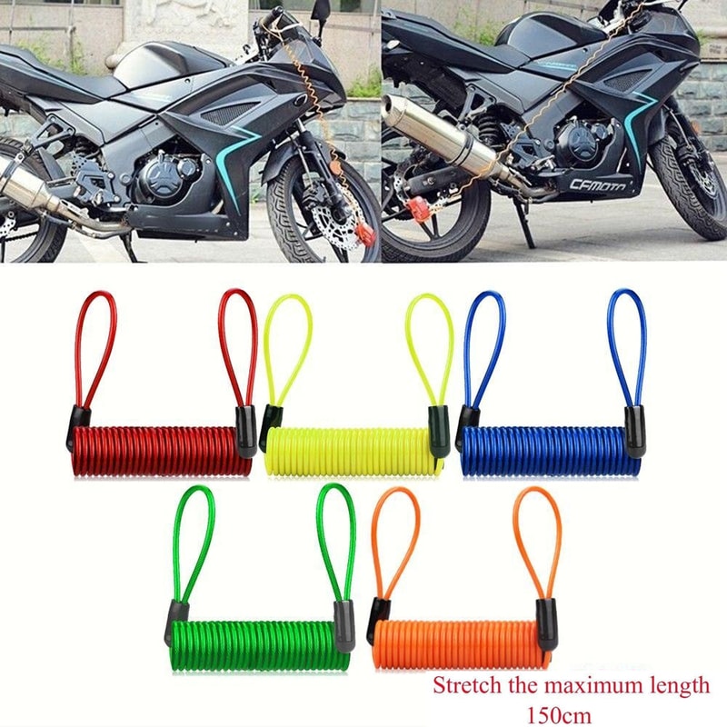 Premium Bike Motorcycle Alarm Disc Lock With Security Spring Cable Heavy Duty Anti Theft Lock For B 1