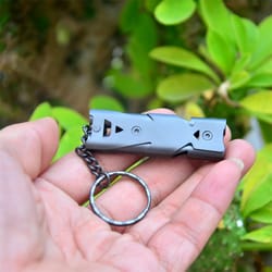 high decibel survival emergency whistle keychain outdoor safety tool
