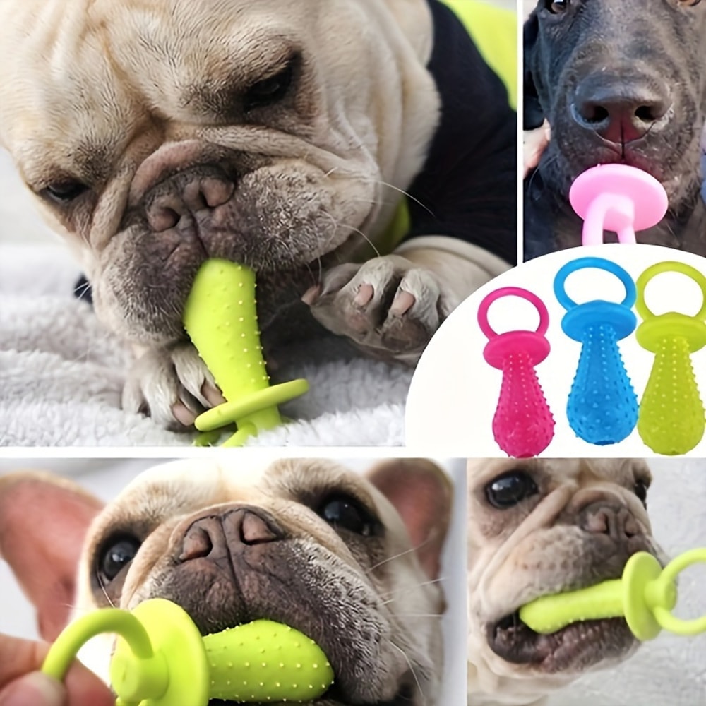 Durable Rubber Dog Chew Toys Interactive Dental Cleaning Anxiety Relief 1