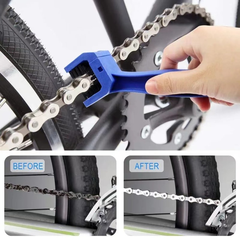 Premium Motorcycle Bicycle Chain Cleaner Brush Durable Scrubber Tool