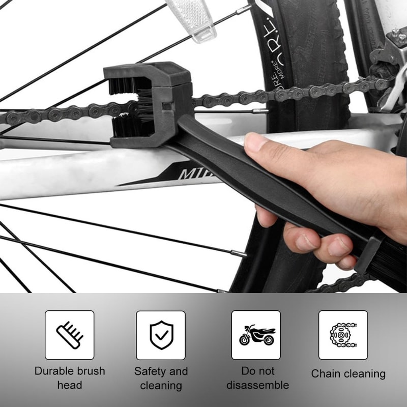 Premium Motorcycle Bicycle Chain Cleaner Brush Durable Scrubber Tool