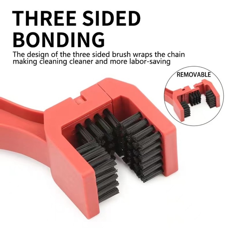 Premium Motorcycle Bicycle Chain Cleaner Brush Durable Scrubber Tool