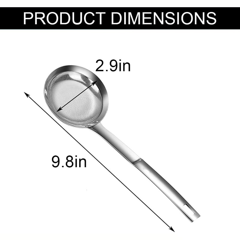 Stainless Steel Fat Skimmer Spoon Fine Mesh Grease Strainer For Hot Pot Soup Cooking 5
