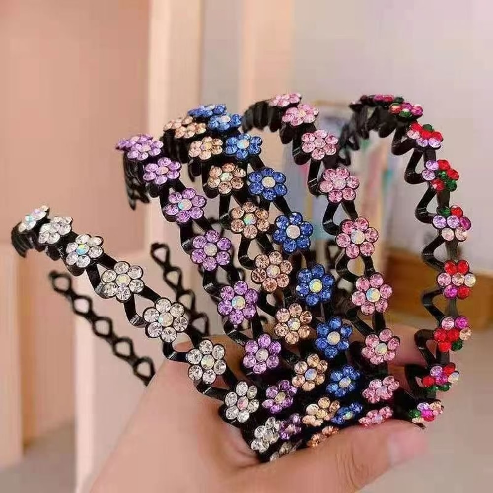 Elegant Rhinestone Headband Non Slip Hairband Sparkly Fashion Hair Hoop For Women 1