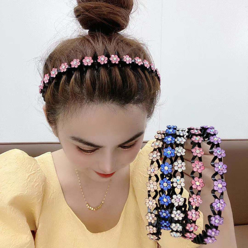 Elegant Rhinestone Headband Non Slip Hairband Sparkly Fashion Hair Hoop For Women 3