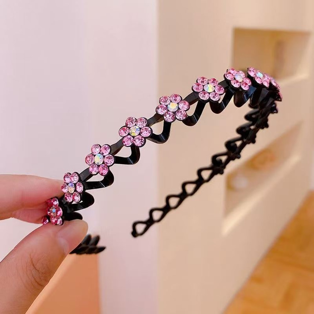 Elegant Rhinestone Headband Non Slip Hairband Sparkly Fashion Hair Hoop For Women 11