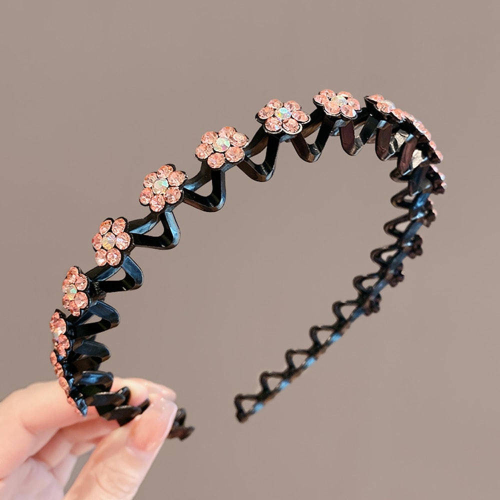 Elegant Rhinestone Headband Non Slip Hairband Sparkly Fashion Hair Hoop For Women 12