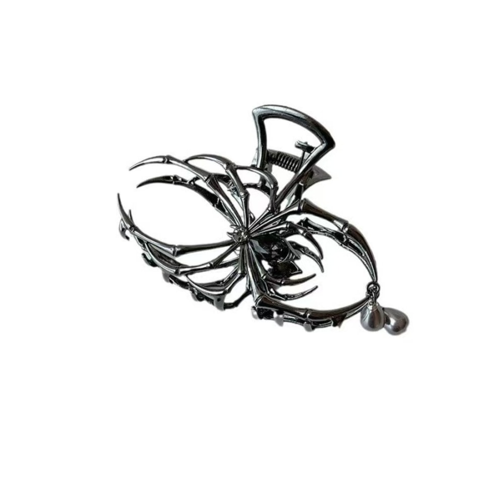 Gothic Spider Hair Claw Clip with Pearl Charm Strong Hold Halloween Punk Hair Accessory