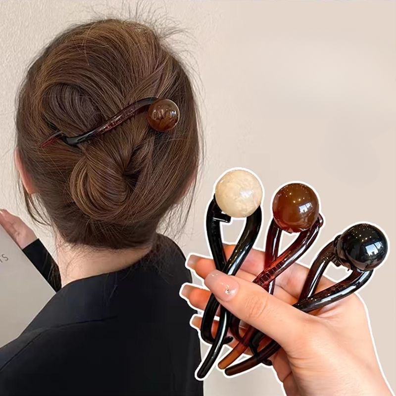 Retro S-Shape Twist Hair Clip Multi-Color Ponytail Claw Accessory