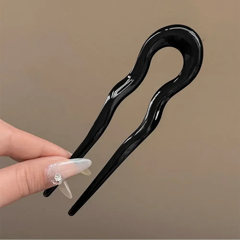 Elegant Tortoiseshell UShaped Hair Fork Acetate Hair Stick For Effortless Styling 10