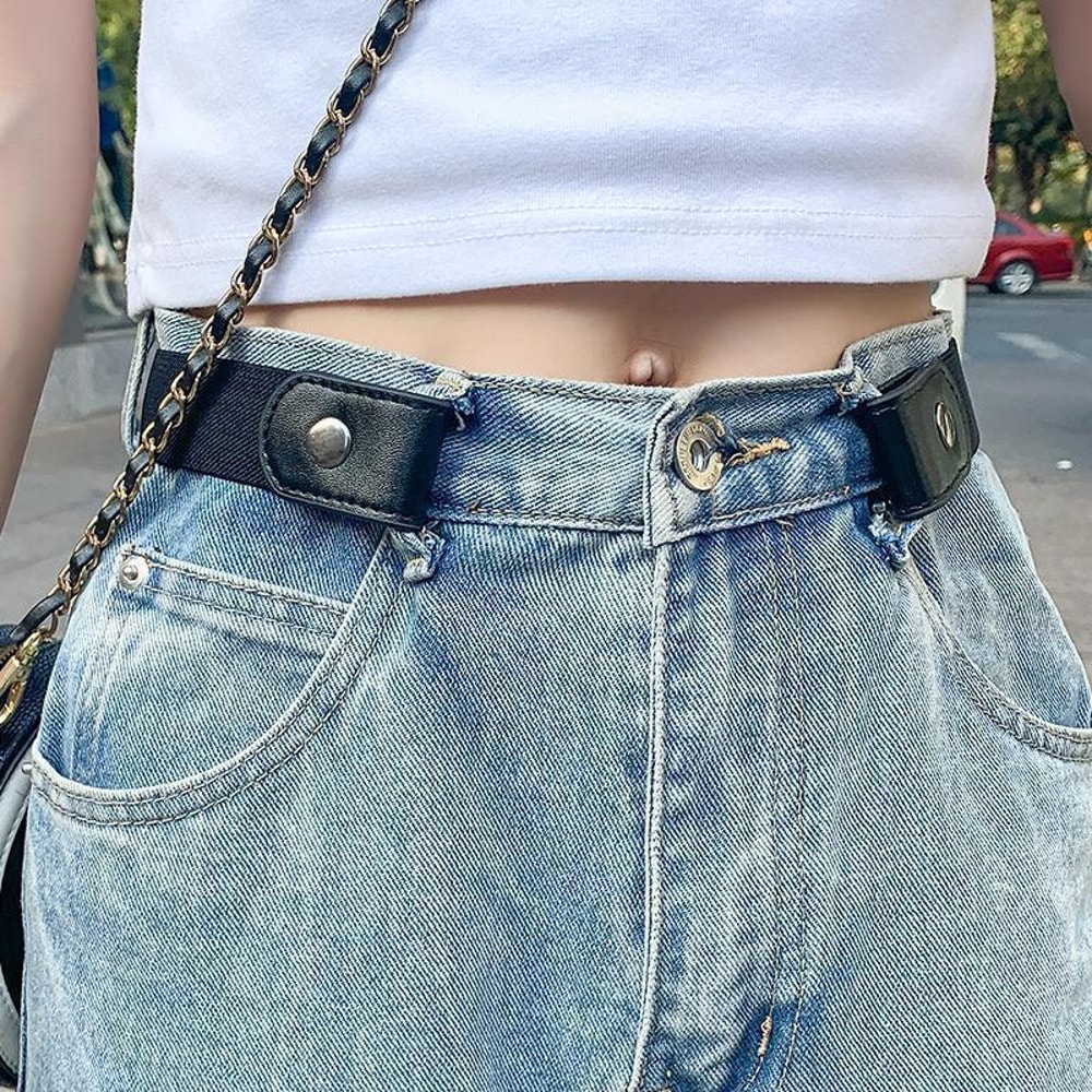 Adjustable Elastic Unisex Belt Invisible Seamless Jeans Belt