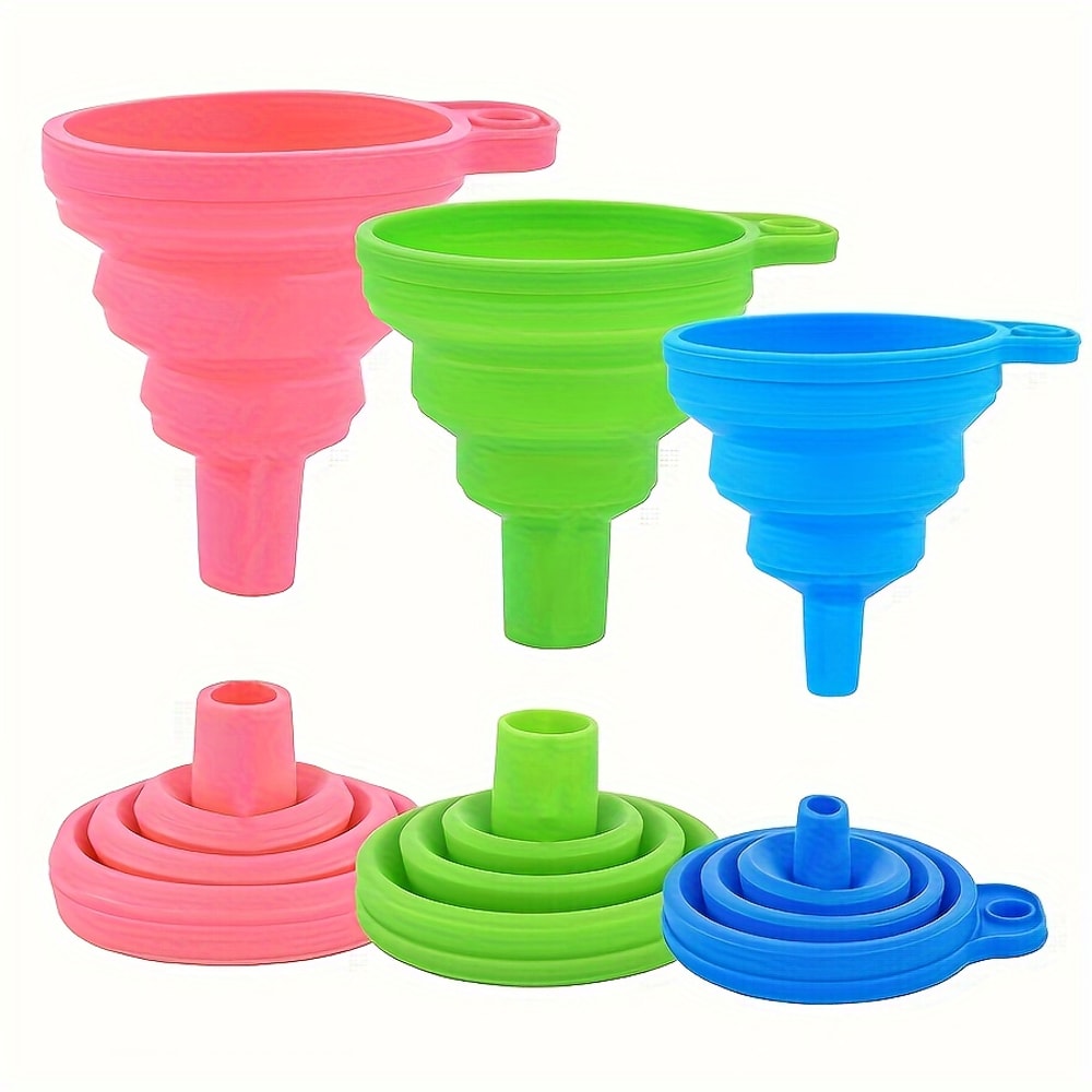 Premium Collapsible Funnel Food-Safe Funnel for Liquids, Foldable Space-Saving