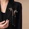 Elegant Fire Phoenix Brooch For Women Men Long Fringe Animal Corsage Pin 0
