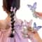 Girls Braided Hair Tie with Butterfly Rose Accent Soft Childrens Hair Accessory