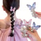 Girls Braided Hair Tie with Butterfly Rose Accent Soft Childrens Hair Accessory
