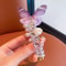 Girls Braided Hair Tie with Butterfly Rose Accent Soft Childrens Hair Accessory