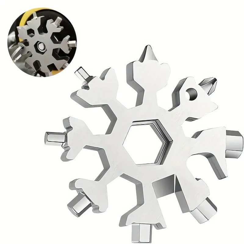 Snowflake Stainless Steel Multifunctional Tool Compact Outdoor Multi Tool Bottle Opener Keychain