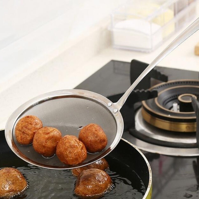 Premium Stainless Steel Skimming Spoon for Oil Foam Removal