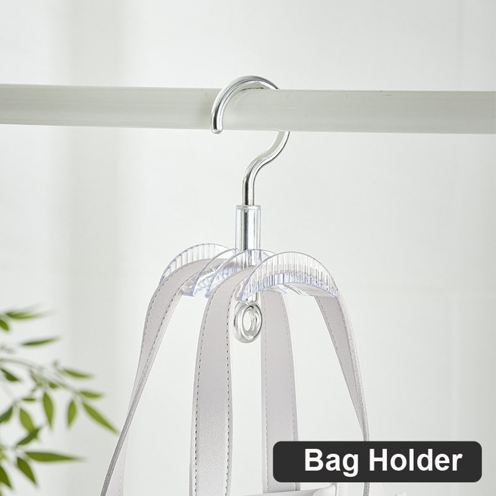 Rotating Handbag Organizer Space Saving Bag Hanger for Closet Storage