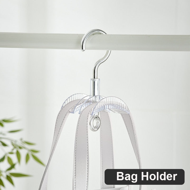 Rotating Handbag Organizer Space Saving Bag Hanger for Closet Storage