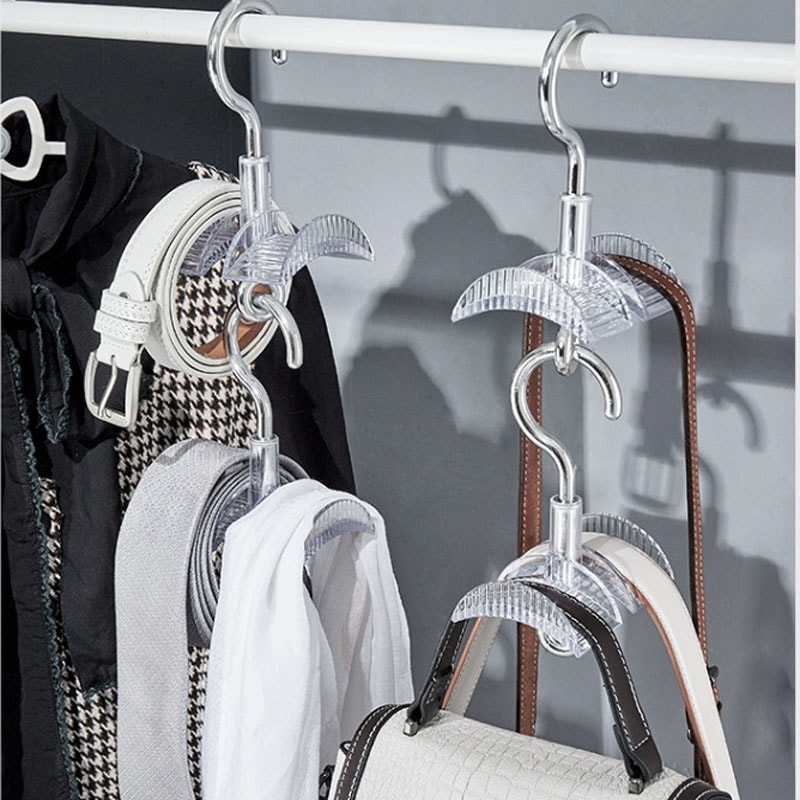Rotating Handbag Organizer Space Saving Bag Hanger for Closet Storage