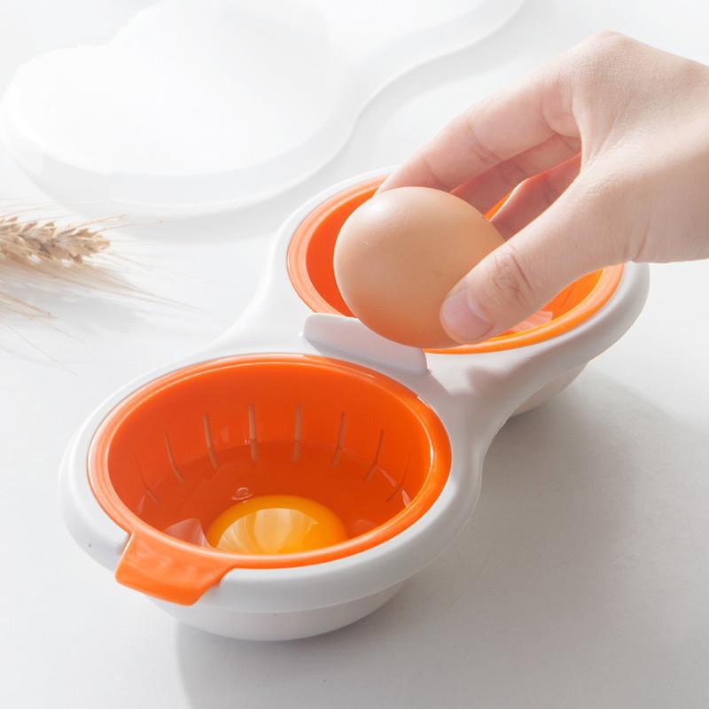 Microwave Egg Poacher Double Cup Fast Egg Cooker for Perfect Breakfasts