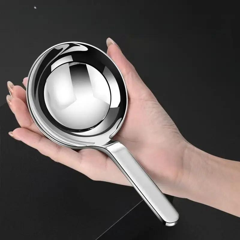Stainless Steel Soup Ladle Deep Ramen Spoon Short Handle Durable Kitchen Serving Spoon 1
