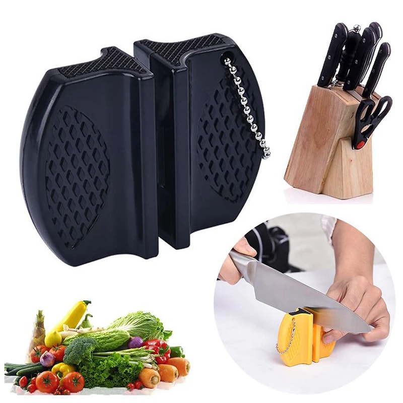Portable Dual-Sided Knife Sharpener Compact Knife Sharpener for Kitchen Outdoor Use