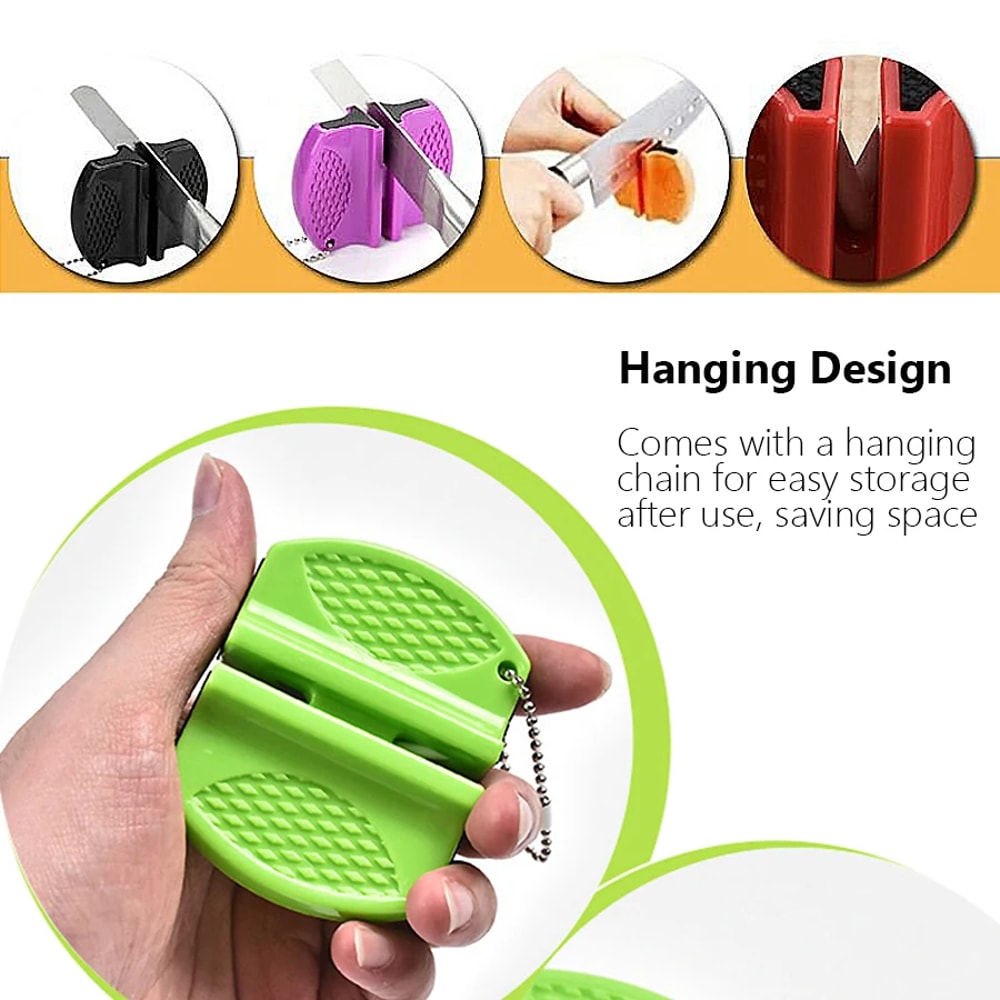 Portable Dual-Sided Knife Sharpener Compact Knife Sharpener for Kitchen Outdoor Use