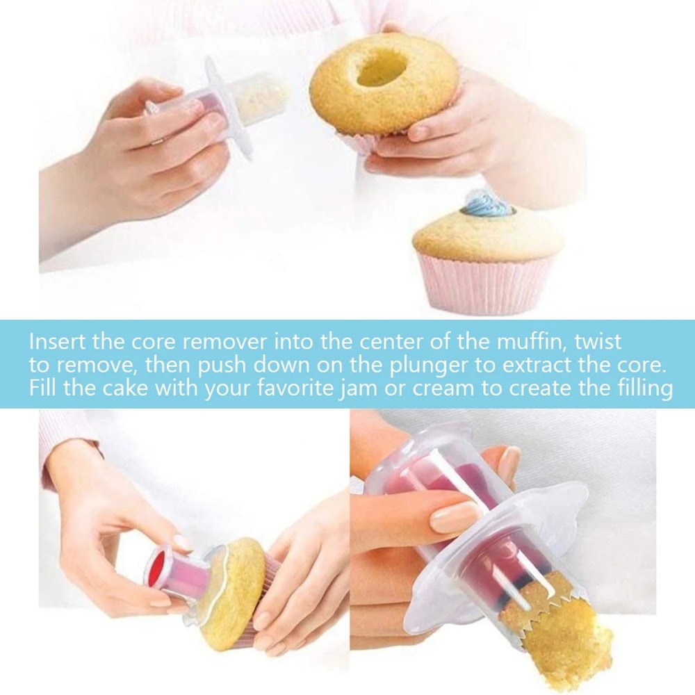 Cupcake Corer Plunger Tool for Easy Filling and Decorating Cakes Muffins